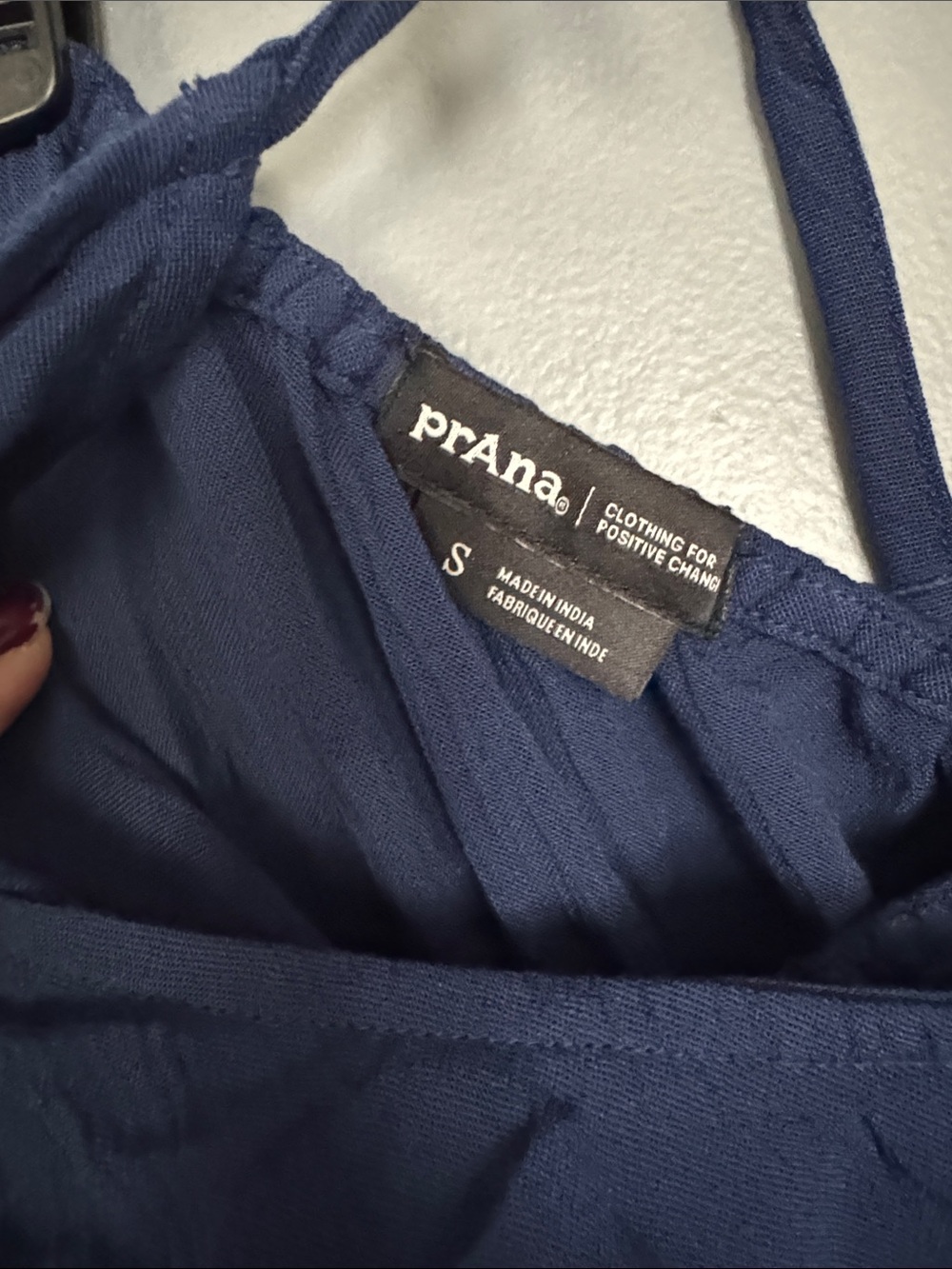 Prana Navy Strapless Smocked Jumpsuit - Picture 5 of 10